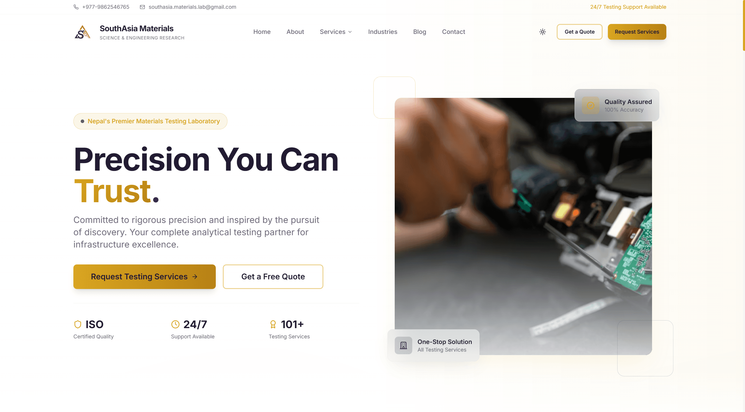 South Asia Materials Testing Laboratory Website